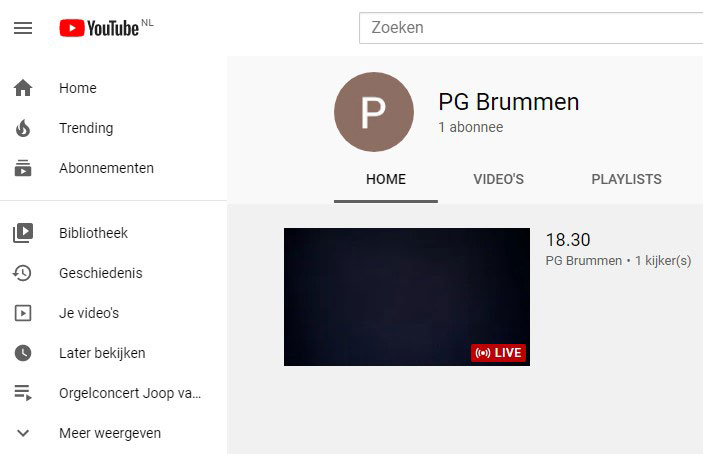 Klik op het plaatje- U komt op Youtube PG Brummen-U klikt op het "live"plaatje voor de live-stream. U kunt de dienst meebeleven. De gedachtenisdienst is zondag 22 nov 19.00u